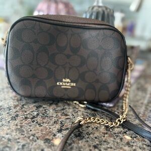 Coach Isla crossbody leopard print mix purse